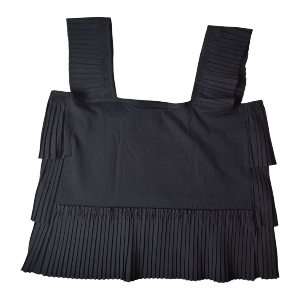 J. Crew Tiered Pleated Sleeveless Tank Black Womens Size Small - Picture 5 of 9